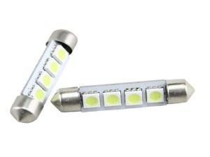 ŻARÓWKA 4 LED 5050 SMD RURKA 41mm C5W C10W FESTOON