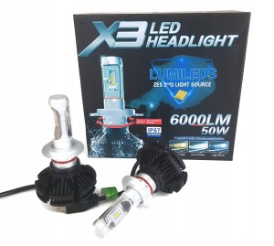 ŻARÓWKI LED H7 LUMILEDS LUXEON ZES X3 100W 12000LM