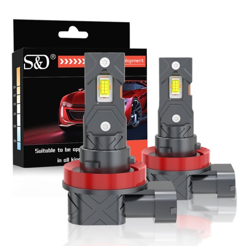 Żarówki LED H11 S&D Mini Bez Adapterów 8000LM 6500K 1:1 RETRIFY Ultra Ciche