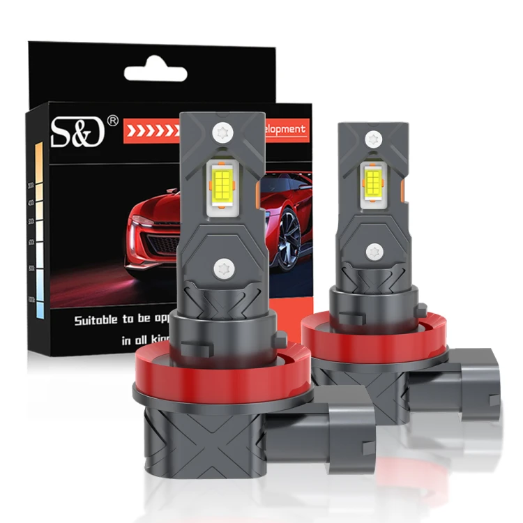 Żarówki LED H11 S&D Mini Bez Adapterów 8000LM 6500K 1:1 RETRIFY Ultra Ciche